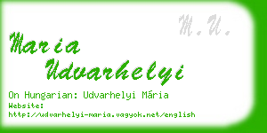 maria udvarhelyi business card